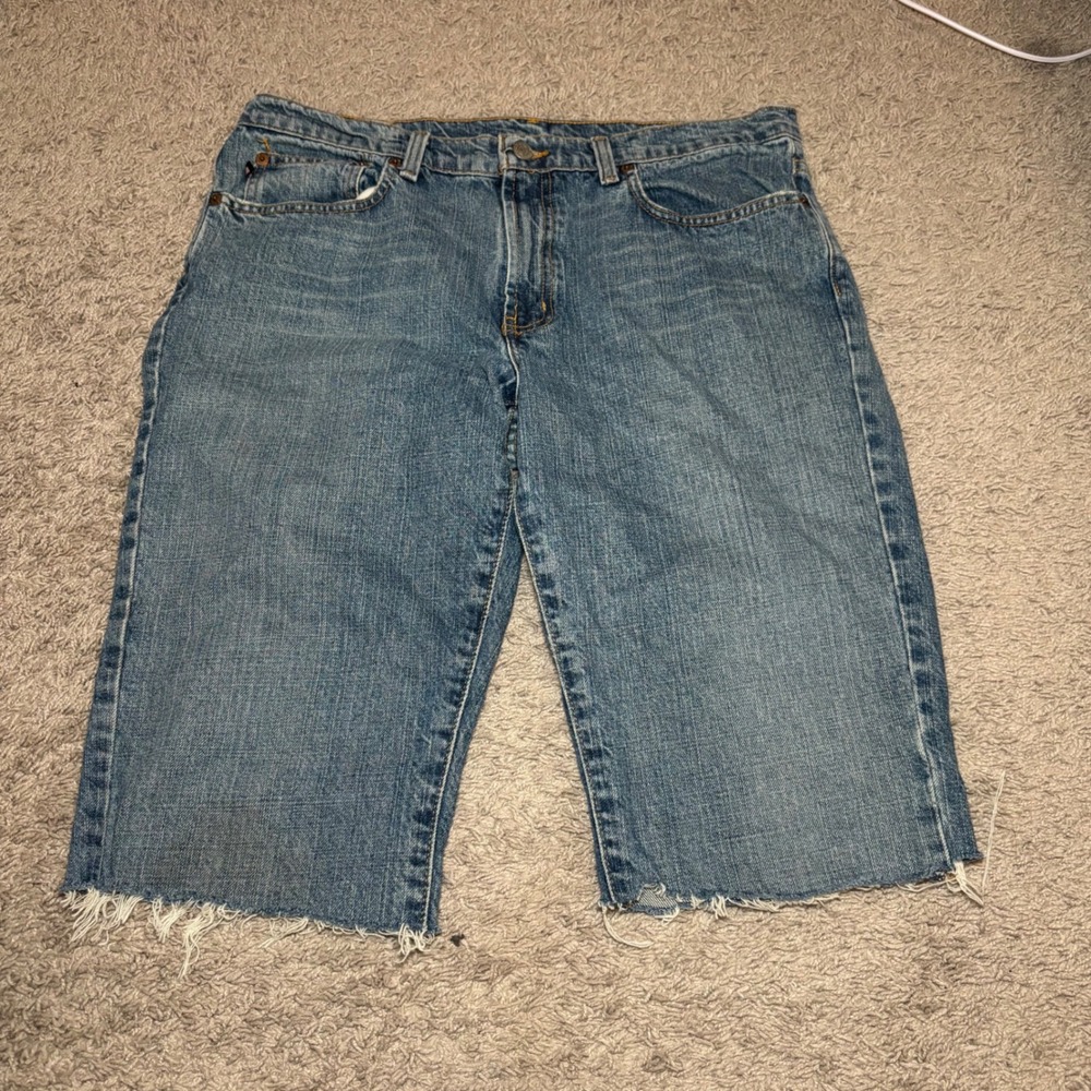 Polo Jeans Co Ralph Lauren Kelly Jean Denim Cutoff Shorts Medium Wash Mens 34